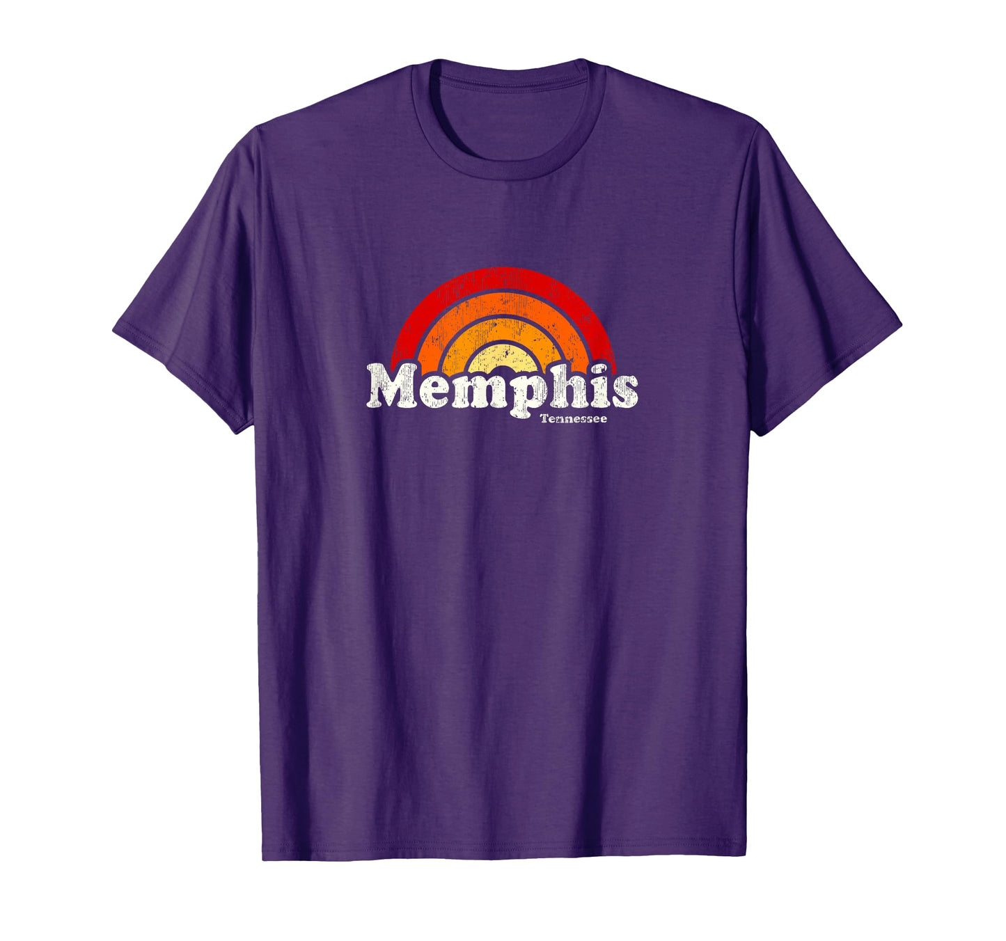 Memphis Tennessee Tn 70S Rainbow T-Shirt - Casual Everyday Wear Men Women - T-Shirt, Sweatshirt, Hoodie
