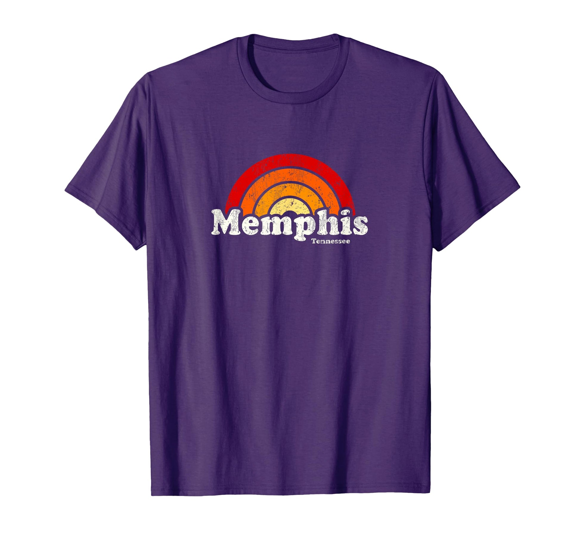 Memphis Tennessee Tn 70S Rainbow T-Shirt - Casual Everyday Wear Men Women - T-Shirt, Sweatshirt, Hoodie