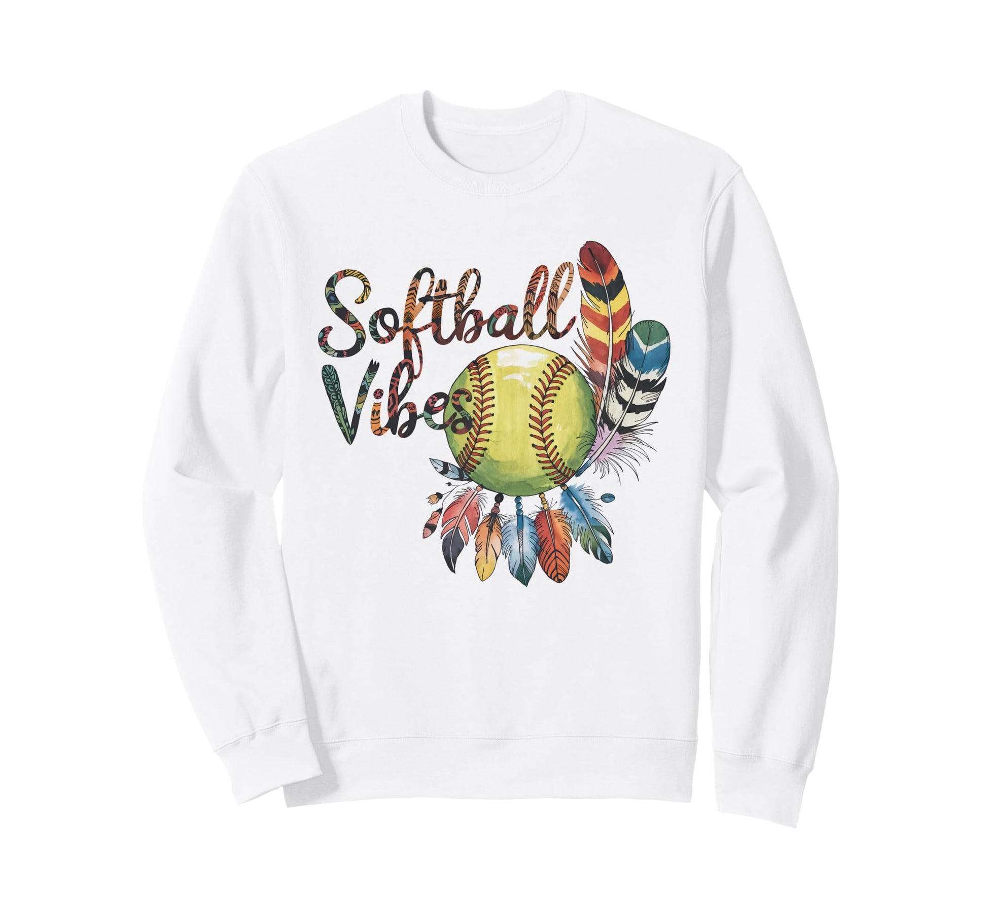 Softball Vibes Groovy Game Day Sweatshirt - Aesthetic Graphic for Adults - T-Shirt, Sweatshirt, Hoodie