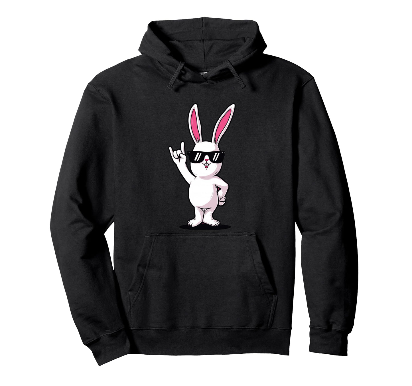 Rabbit Rock Bunny Sunglasses Funny Hoodie - Unique Graphic Men Women - T-Shirt, Sweatshirt, Hoodie