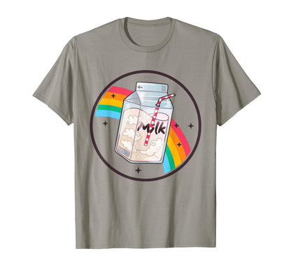 Milk Carton Kawaii Rainbow Anime T-Shirt - Streetwear Style Men Women - T-Shirt, Sweatshirt, Hoodie