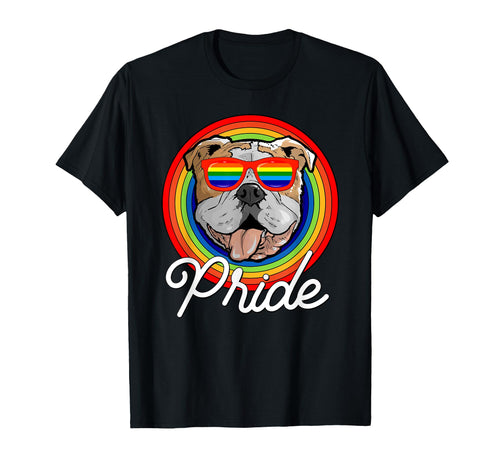 Bulldog Lgbt Pride Dog Rainbow T-Shirt - Streetwear Style for Adults - T-Shirt, Sweatshirt, Hoodie