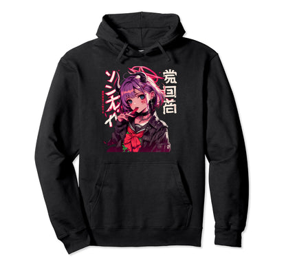 Anime Goth Grunge Demon Waifu Horror Alt Hoodie - Trendy Graphic Men Women - T-Shirt, Sweatshirt, Hoodie