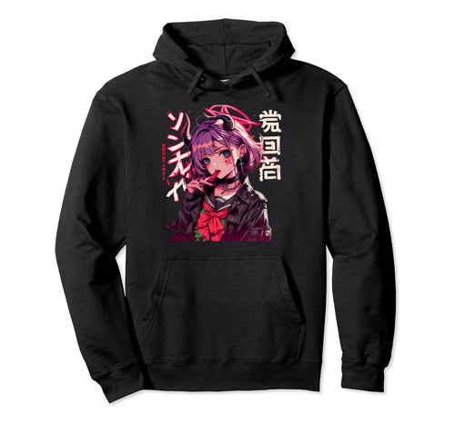 Anime Goth Grunge Demon Waifu Horror Alt Hoodie - Trendy Graphic Men Women - T-Shirt, Sweatshirt, Hoodie