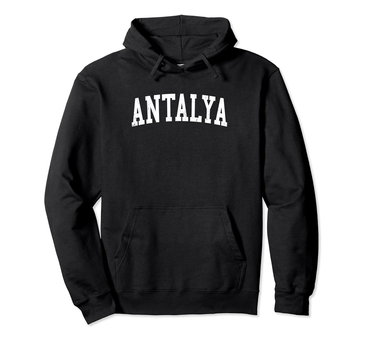 Antalya Turkey Distressed White Varsity Hoodie - Graphic Print for Adults - T-Shirt, Sweatshirt, Hoodie