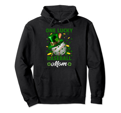 One Lucky Baseball Mom St Patricks Hoodie - Aesthetic Graphic for Adults - T-Shirt, Sweatshirt, Hoodie