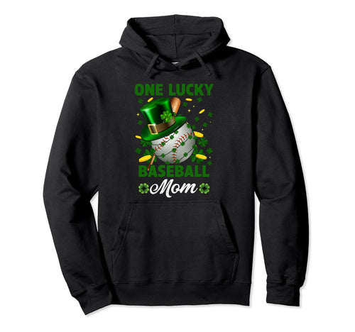 One Lucky Baseball Mom St Patricks Hoodie - Aesthetic Graphic for Adults - T-Shirt, Sweatshirt, Hoodie