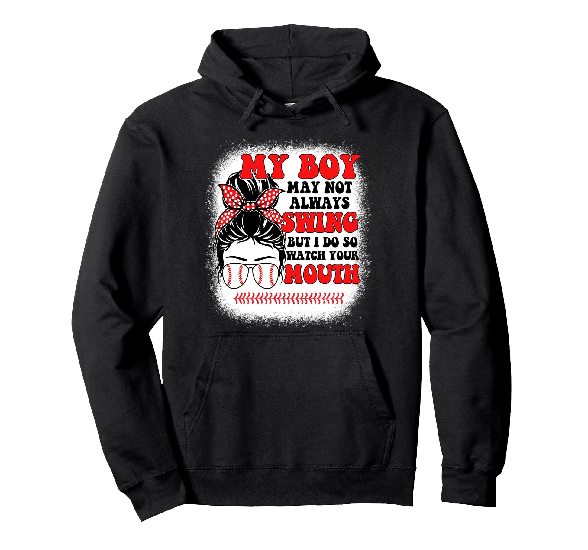 Messy Bun Softball Mom My May Not Hoodie - Minimalist Print Men Women - T-Shirt, Sweatshirt, Hoodie
