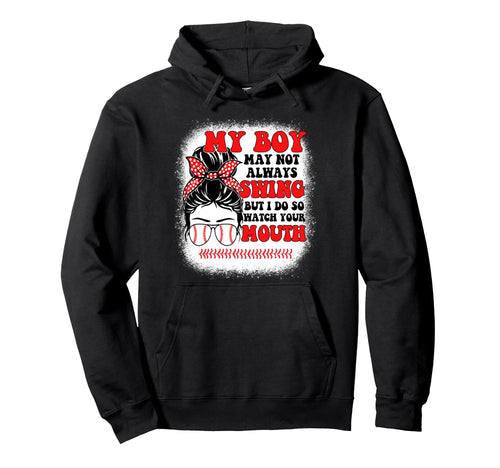 Messy Bun Softball Mom My May Not Hoodie - Minimalist Print Men Women - T-Shirt, Sweatshirt, Hoodie