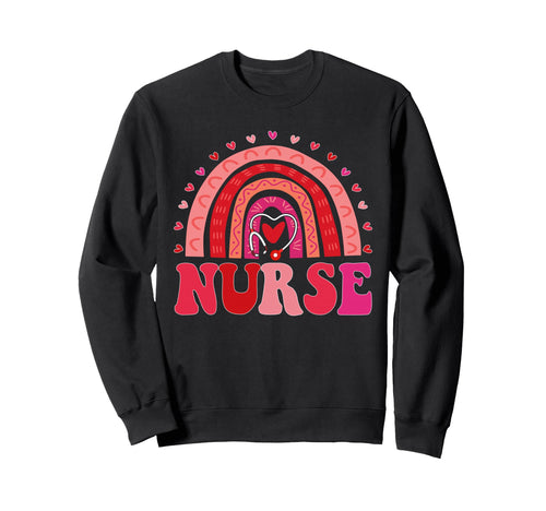 Happy Valentines Day Nurse Sweatshirt - Fun Novelty Design for Adults - T-Shirt, Sweatshirt, Hoodie
