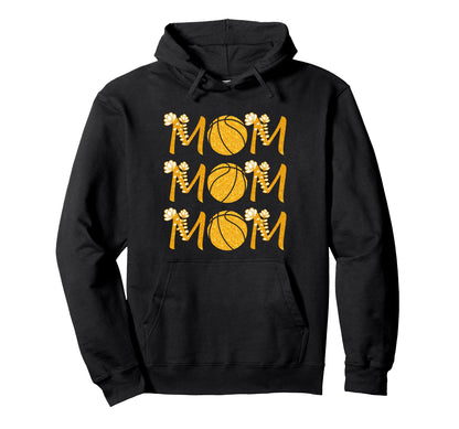 Gold Basketball Mom Floral Hoodie - Casual Everyday Wear Men Women - T-Shirt, Sweatshirt, Hoodie