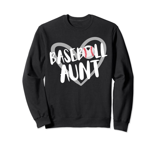 Funny Baseball Aunt Heart Sweatshirt - Novelty Apparel Men Women - T-Shirt, Sweatshirt, Hoodie