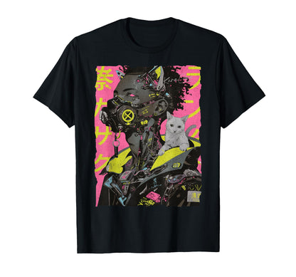 Japan Streetwear Afro Cyberpunk Y2K T-Shirt - Novelty Apparel Unisex - T-Shirt, Sweatshirt, Hoodie