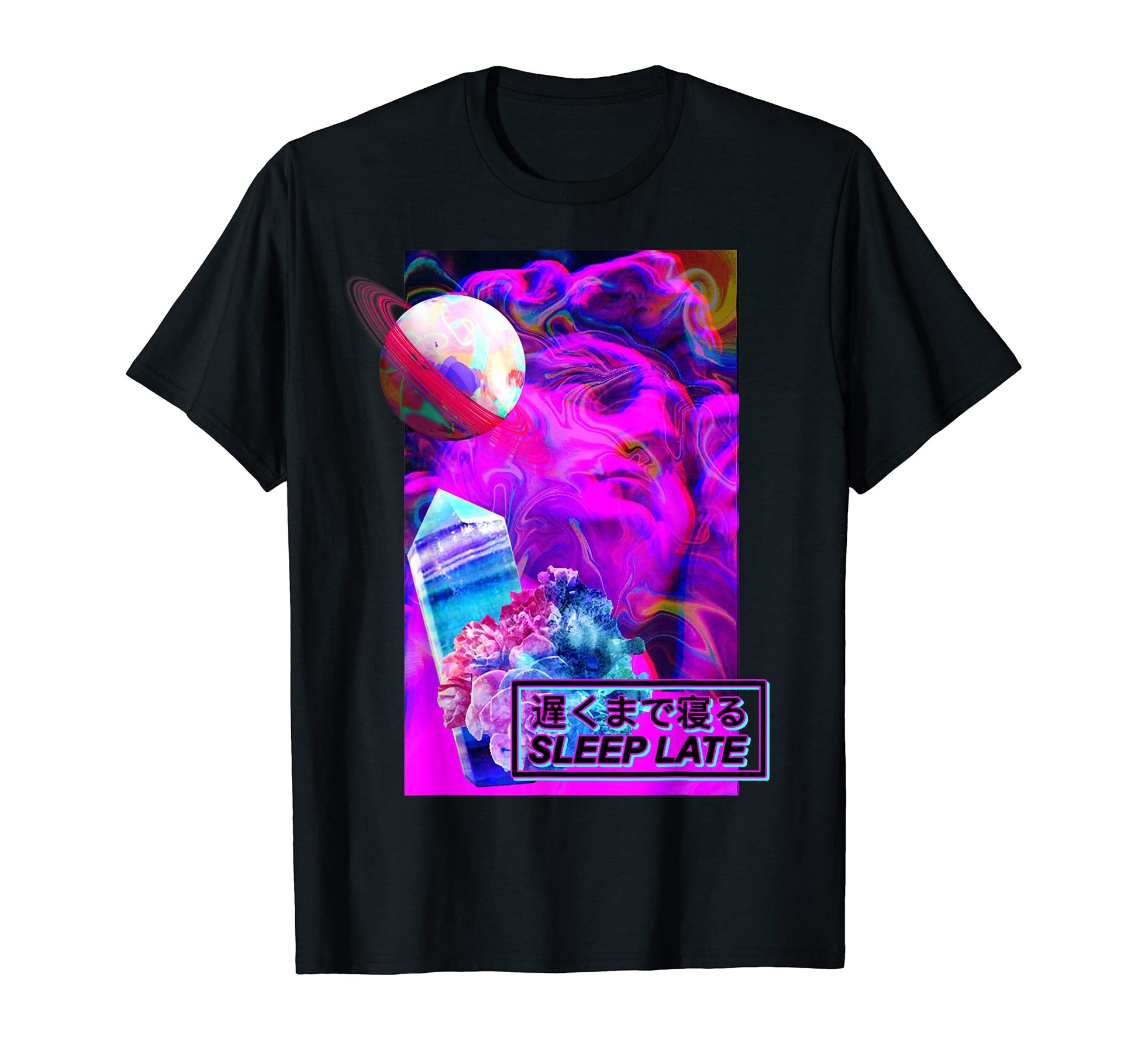 Sleep Late Aesthetic Vaporwave Anime T-Shirt - Novelty Apparel for Adults - T-Shirt, Sweatshirt, Hoodie