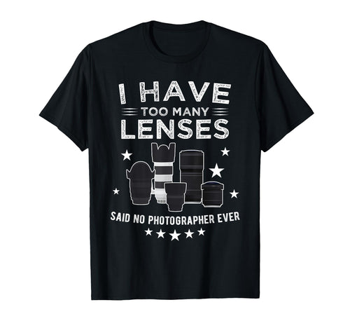 Photography Lens Photographer Collector T-Shirt - Graphic Print Men Women - T-Shirt, Sweatshirt, Hoodie