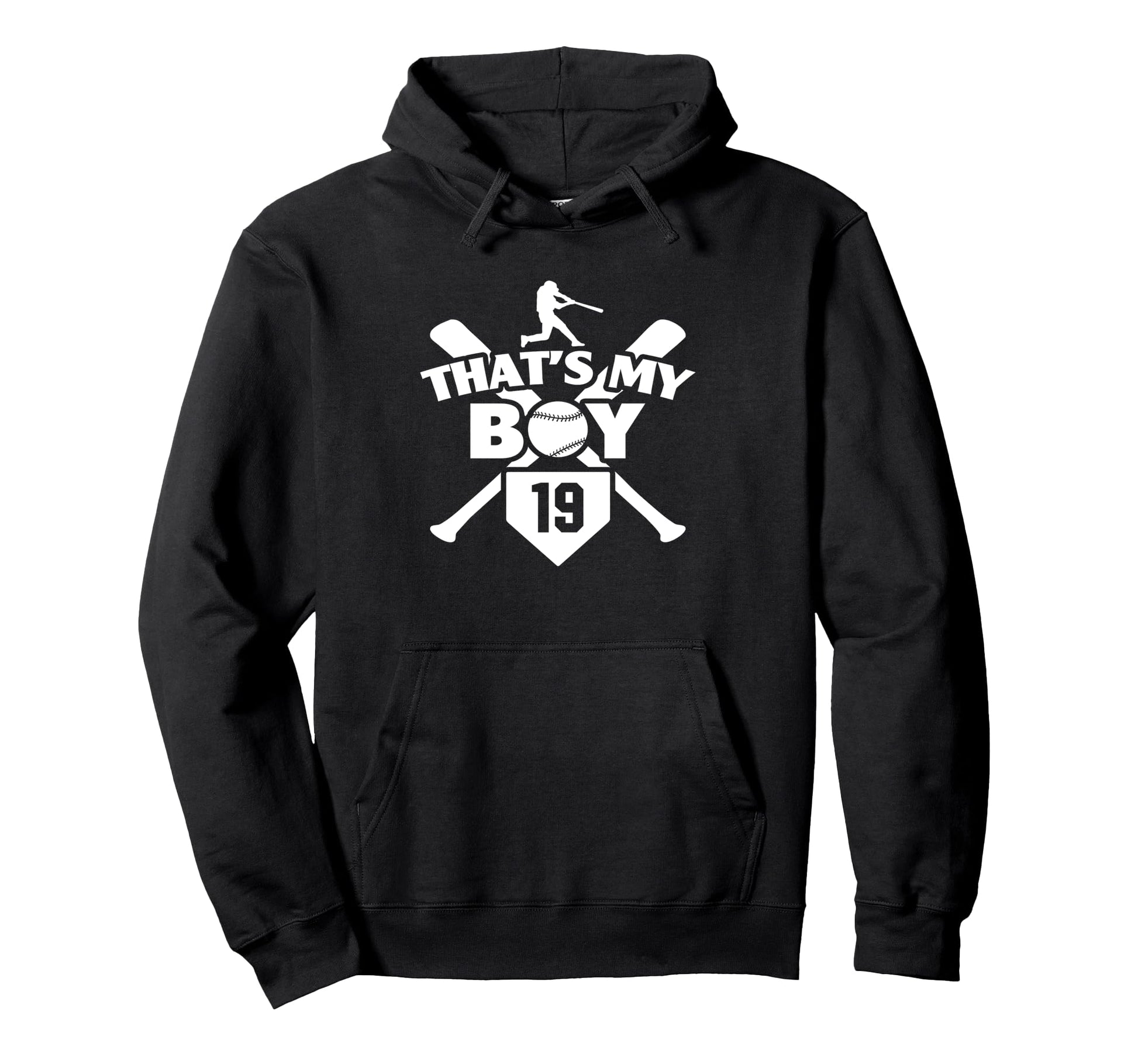 Baseball Mom Dad Thats My 19 Baseball Hoodie - Trendy Graphic Unisex - T-Shirt, Sweatshirt, Hoodie
