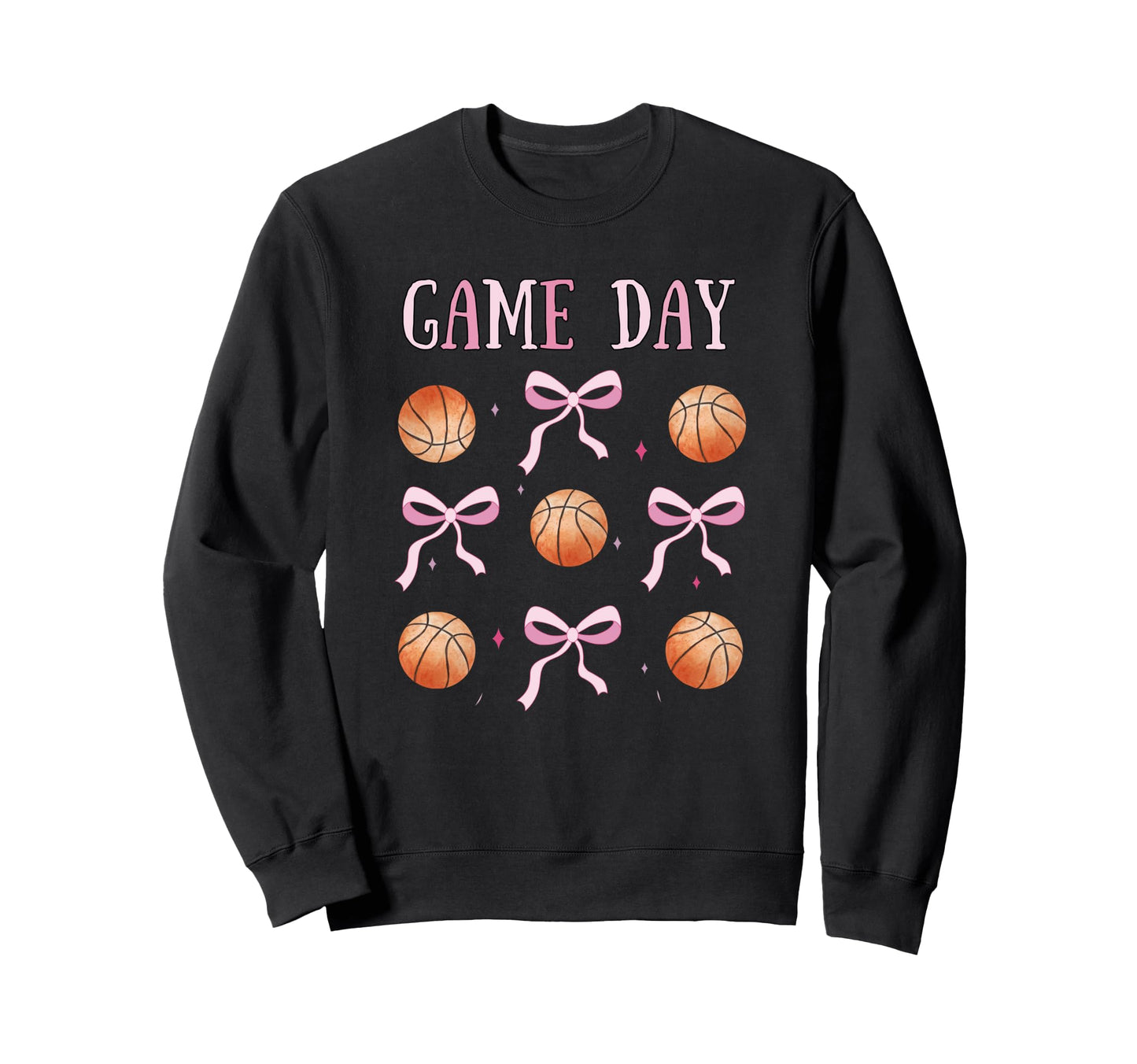 Basketball Game Day Coquette Mom Sister Sweatshirt - Unique Graphic Unisex - T-Shirt, Sweatshirt, Hoodie