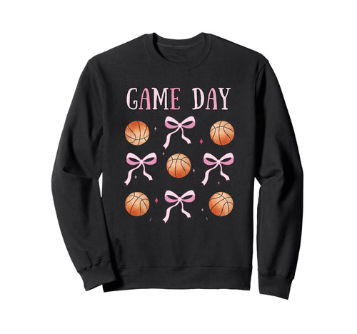 Basketball Game Day Coquette Mom Sister Sweatshirt - Unique Graphic Unisex - T-Shirt, Sweatshirt, Hoodie
