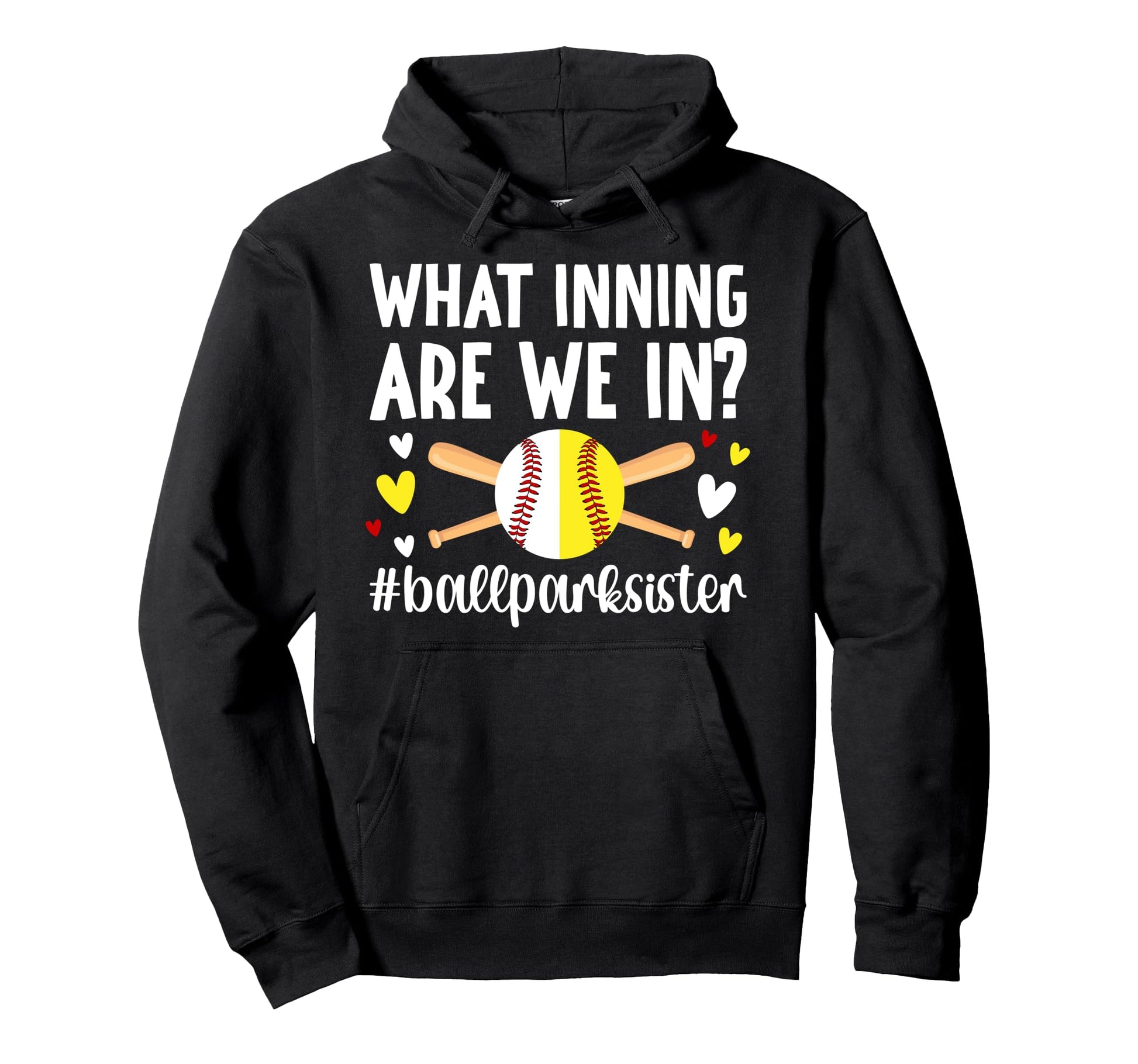 Funny Ballpark Sister Softball Hoodie - Minimalist Print Men Women - T-Shirt, Sweatshirt, Hoodie