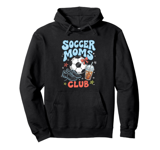 Soccer Moms Club Coquette Bow Gameday Hoodie - Streetwear Style for Adults - T-Shirt, Sweatshirt, Hoodie