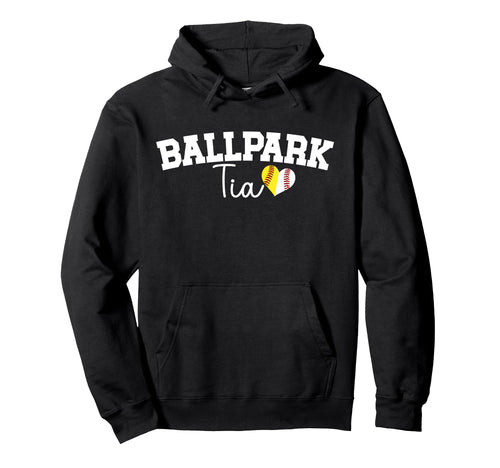 Ballpark Tia Aunt Softball Baseball Hoodie - Minimalist Print for Adults - T-Shirt, Sweatshirt, Hoodie