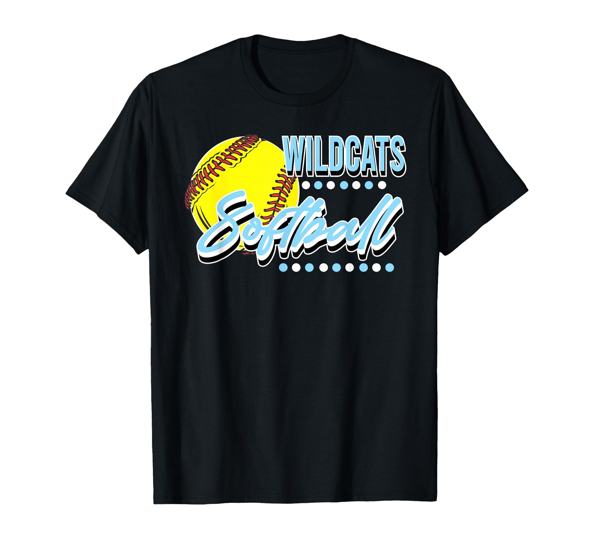 Light Blue Wildcats Softball Team T-Shirt - Fun Novelty Design Men Women - T-Shirt, Sweatshirt, Hoodie