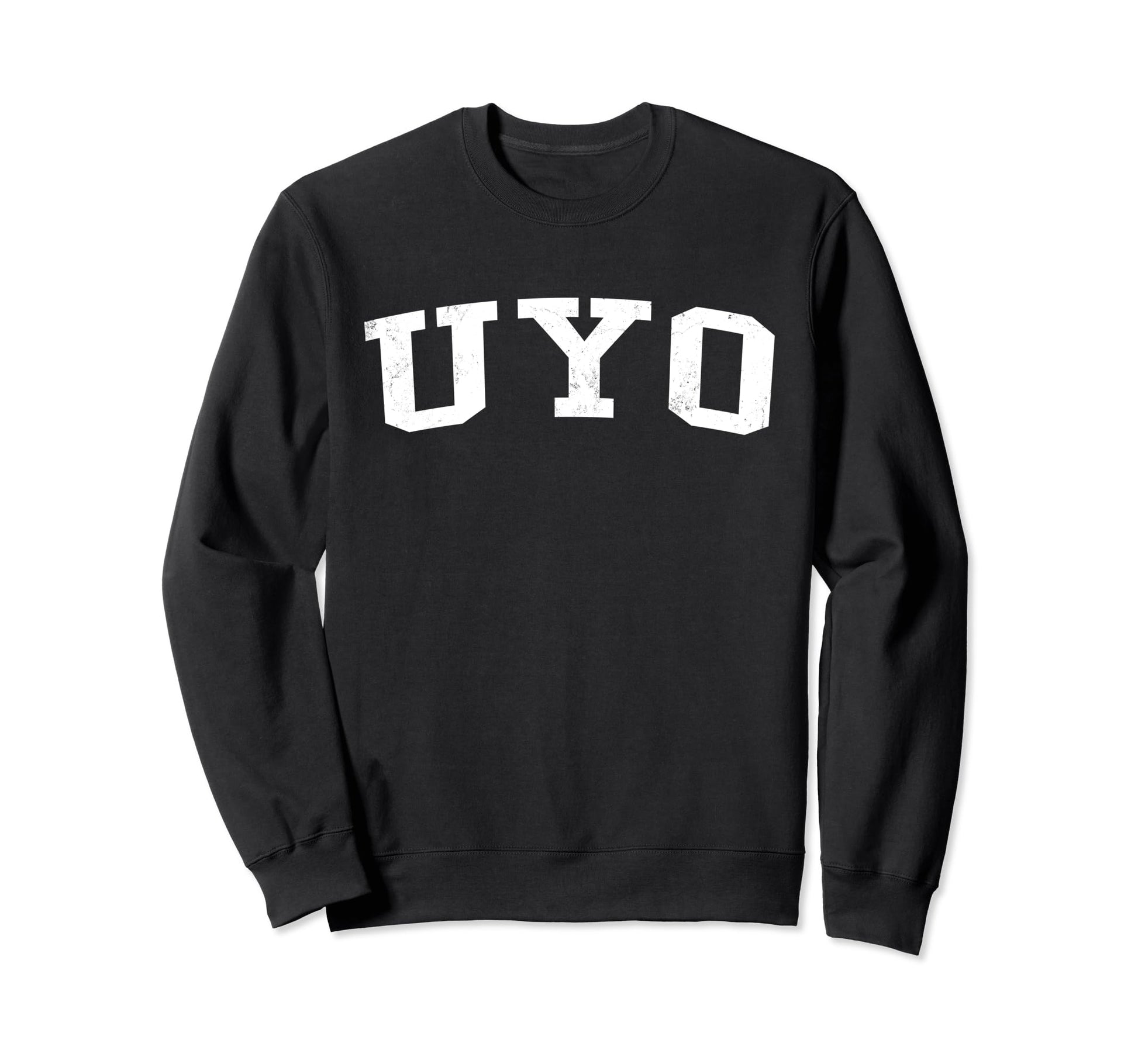 Uyo Nigeria Distressed White Sweatshirt - Custom Art Print Men Women - T-Shirt, Sweatshirt, Hoodie