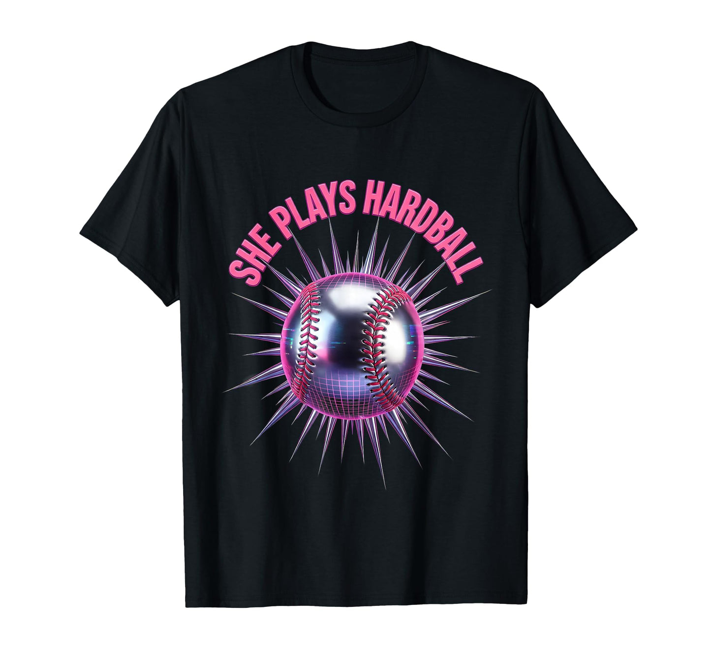 She Plays Hardball Baseball T-Shirt - Trendy Graphic for Adults - T-Shirt, Sweatshirt, Hoodie