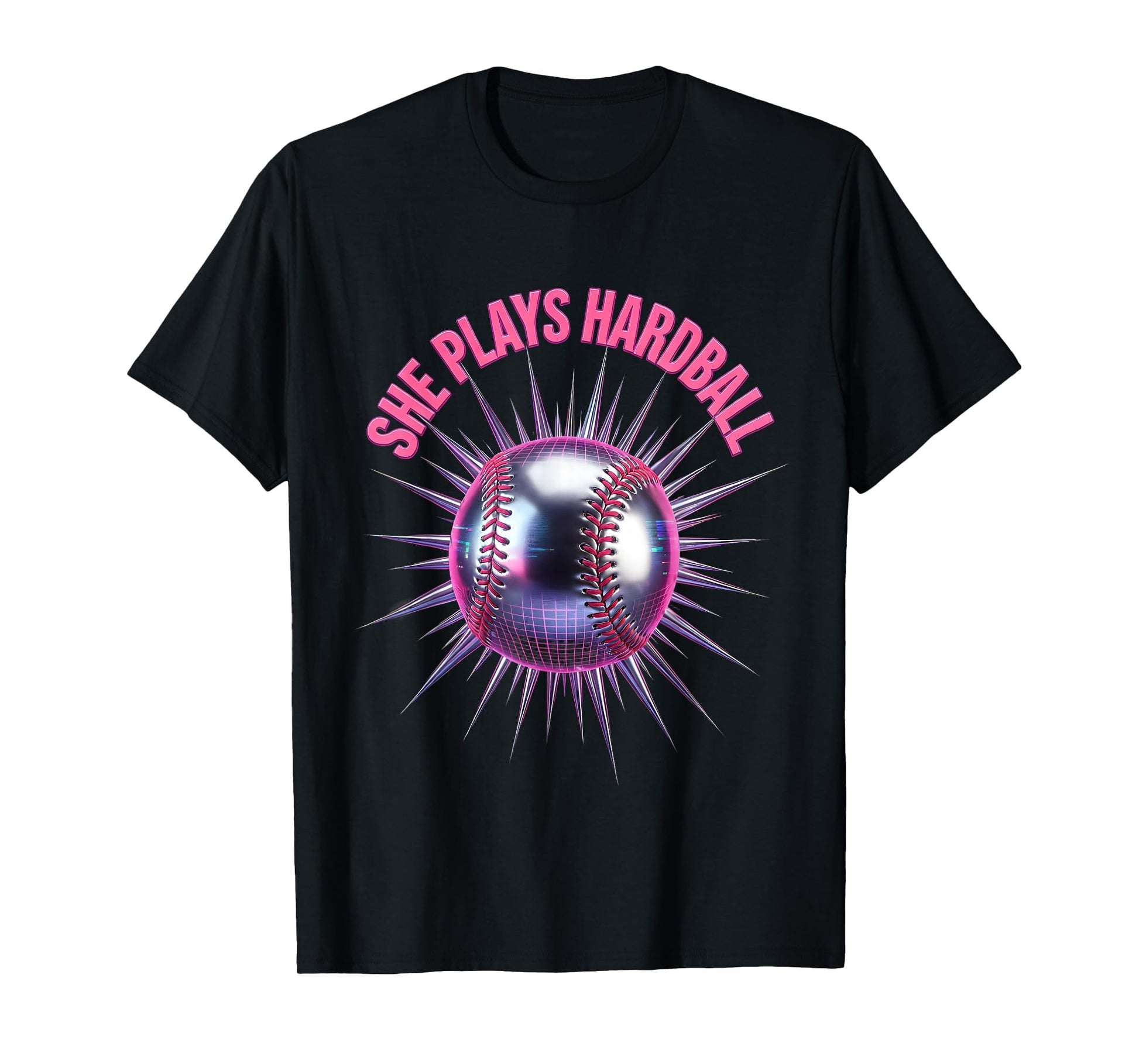 She Plays Hardball Baseball T-Shirt - Trendy Graphic for Adults - T-Shirt, Sweatshirt, Hoodie