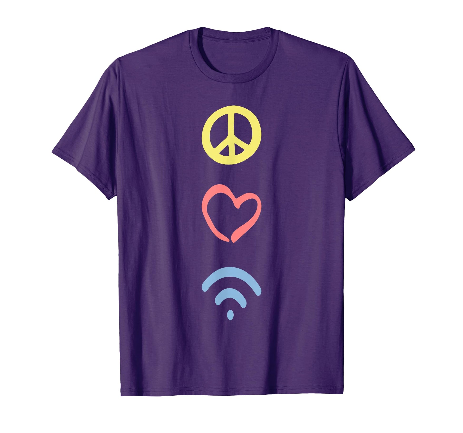 Peace Love Wifi Positivity T-Shirt - Fun Novelty Design for Adults - T-Shirt, Sweatshirt, Hoodie