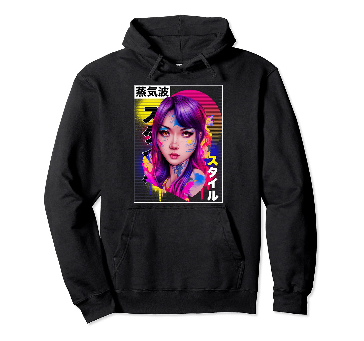Japanese Vaporwave Aesthetic Hoodie - Fun Novelty Design for Adults - T-Shirt, Sweatshirt, Hoodie