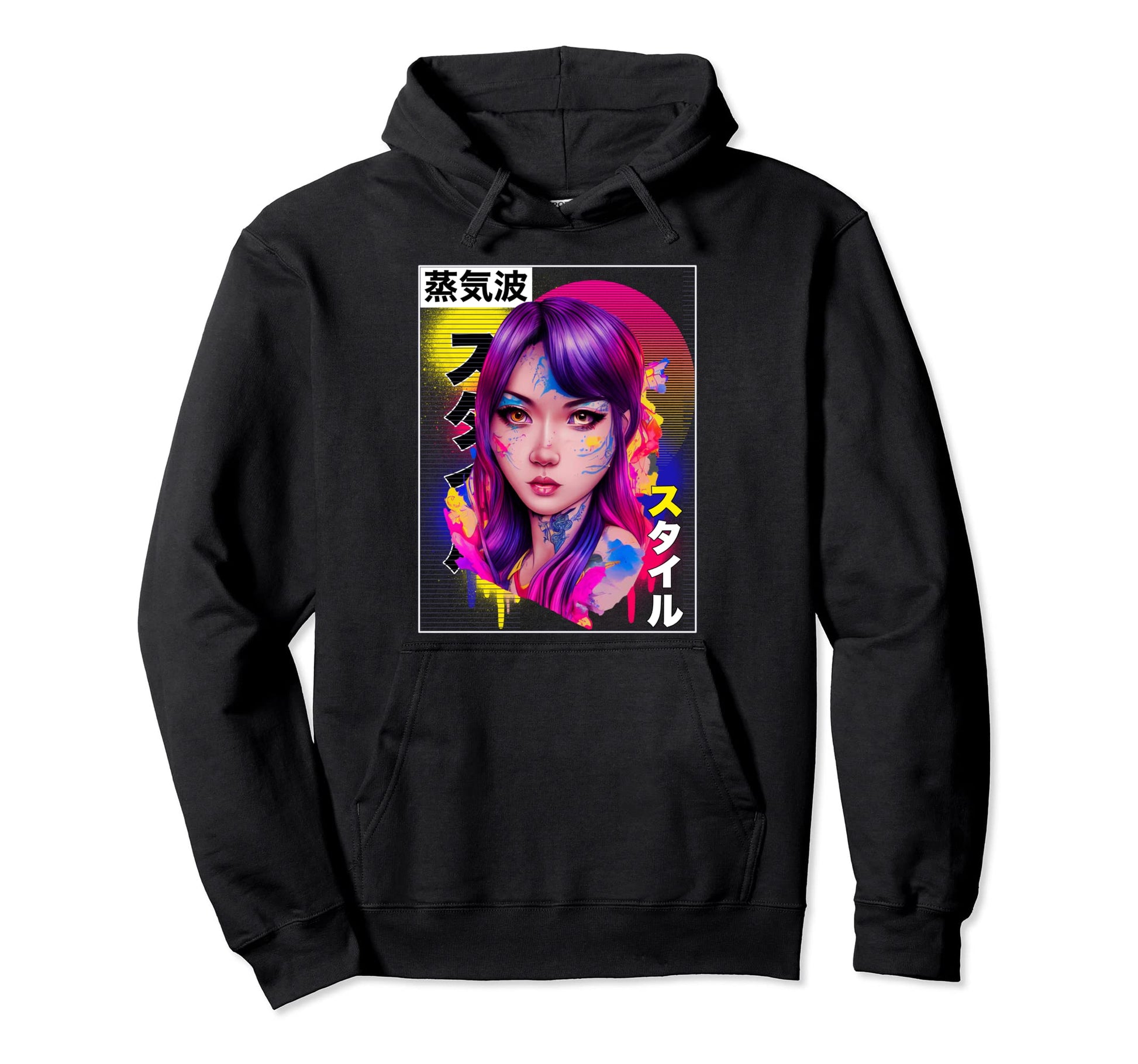 Japanese Vaporwave Aesthetic Hoodie - Fun Novelty Design for Adults - T-Shirt, Sweatshirt, Hoodie
