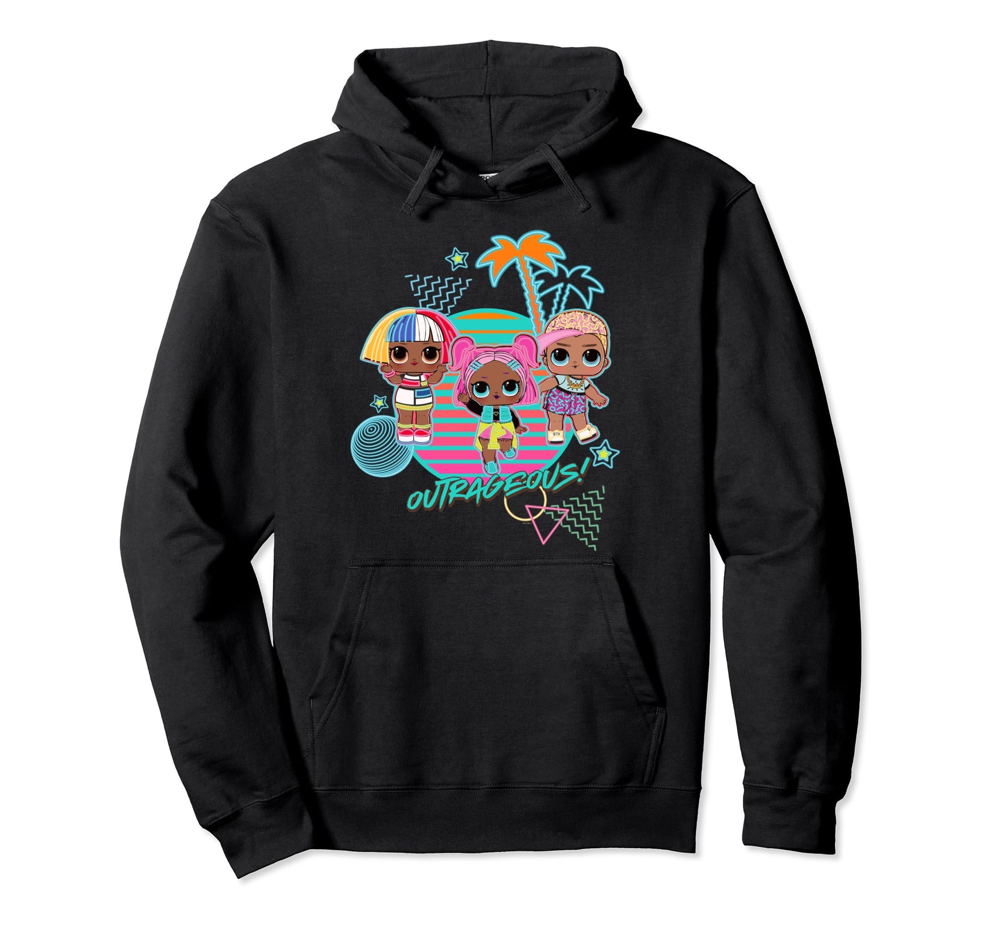L O L Surprise Neon Vaporwave Beach Hoodie - Novelty Apparel Men Women - T-Shirt, Sweatshirt, Hoodie