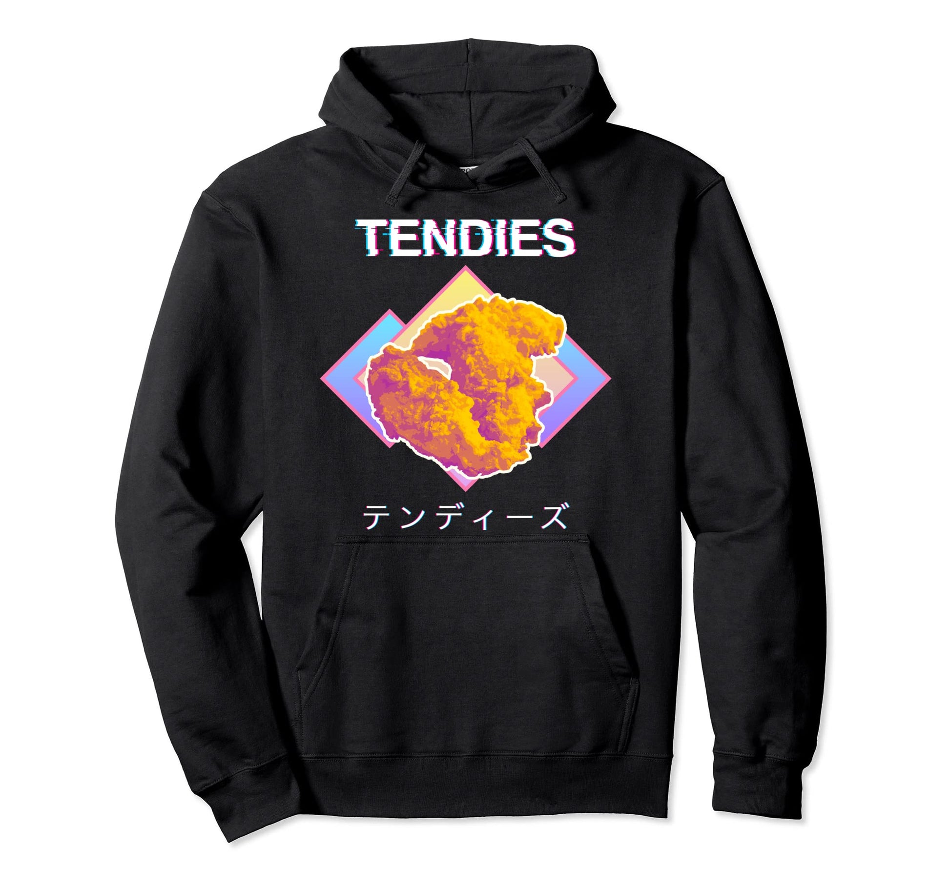 Vaporwave Tendies Chicken Tenders Hoodie - Fun Novelty Design for Adults - T-Shirt, Sweatshirt, Hoodie