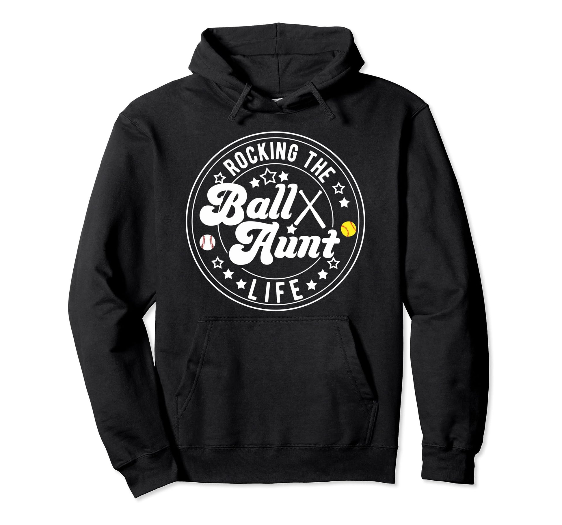 Rocking Ball Aunt Life Softball Baseball Hoodie - Novelty Apparel Unisex - T-Shirt, Sweatshirt, Hoodie
