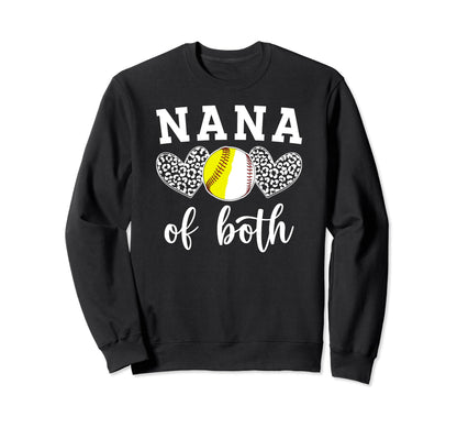 Nana Both Baseball Softball Nana Sweatshirt - Trendy Graphic Men Women - T-Shirt, Sweatshirt, Hoodie