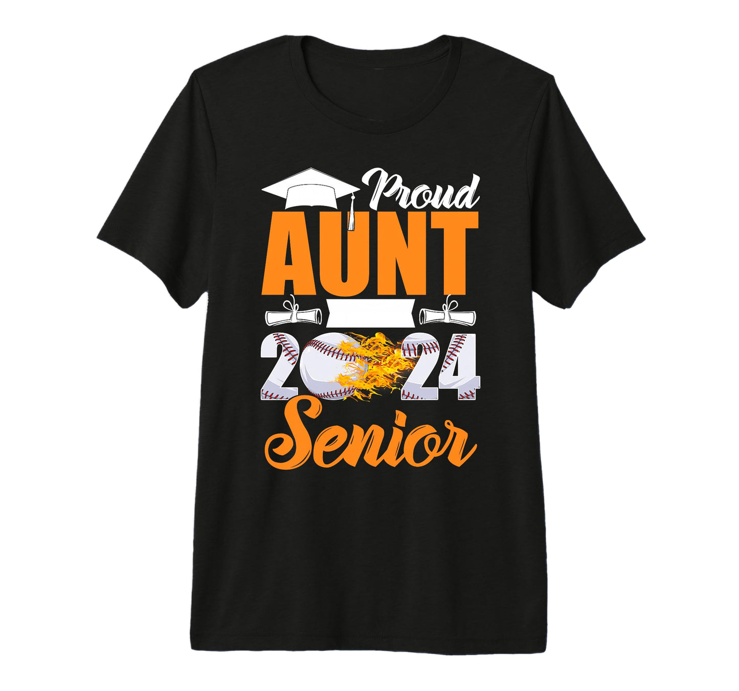 Funny Proud Aunt 2024 Senior Baseball T-Shirt - Streetwear Style Unisex - T-Shirt, Sweatshirt, Hoodie