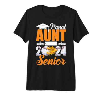 Funny Proud Aunt 2024 Senior Baseball T-Shirt - Streetwear Style Unisex - T-Shirt, Sweatshirt, Hoodie