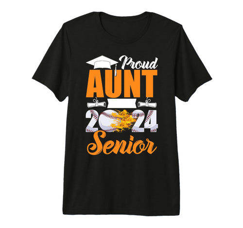 Funny Proud Aunt 2024 Senior Baseball T-Shirt - Streetwear Style Unisex - T-Shirt, Sweatshirt, Hoodie