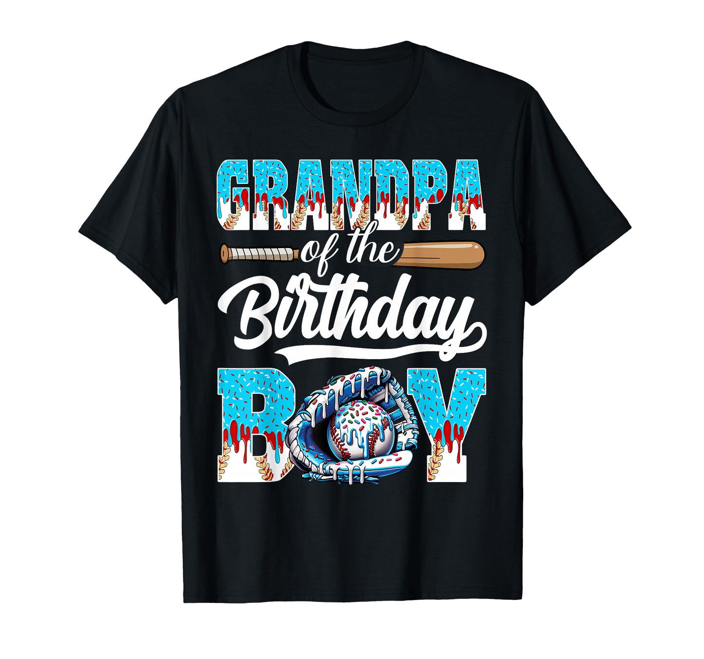 Grandpa Birthday Baseball Ice Cream T-Shirt - Novelty Apparel for Adults - T-Shirt, Sweatshirt, Hoodie
