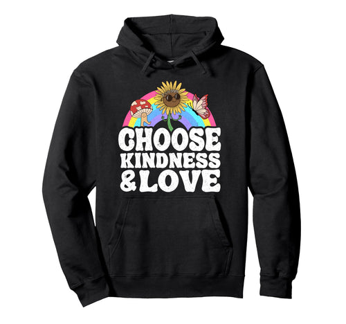 Anti Bullying Rainbow Peace Hippie Hoodie - Aesthetic Graphic for Adults - T-Shirt, Sweatshirt, Hoodie