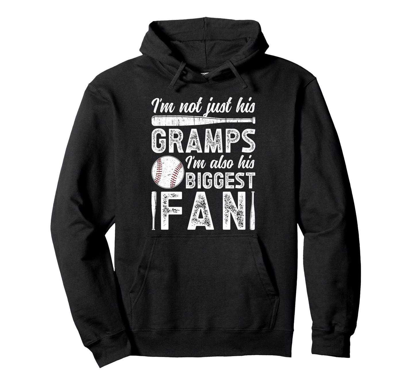 His Biggest Fan Baseball Gramps Hoodie - Trendy Graphic for Adults - T-Shirt, Sweatshirt, Hoodie