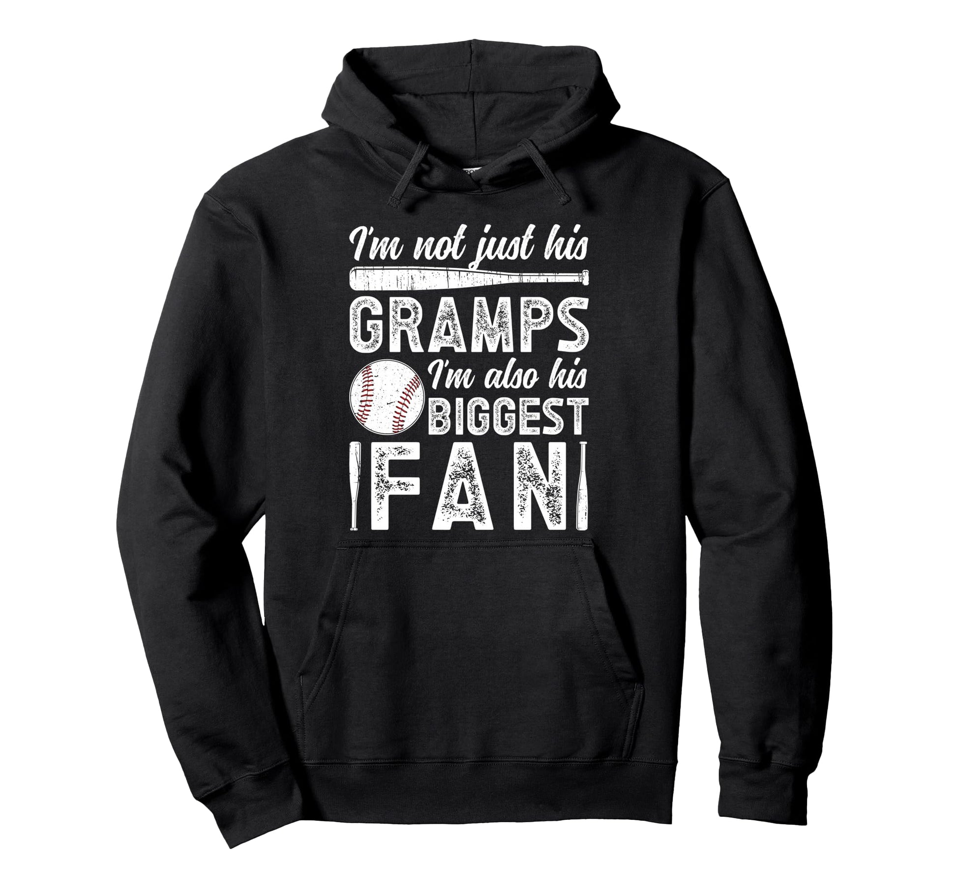 His Biggest Fan Baseball Gramps Hoodie - Trendy Graphic for Adults - T-Shirt, Sweatshirt, Hoodie