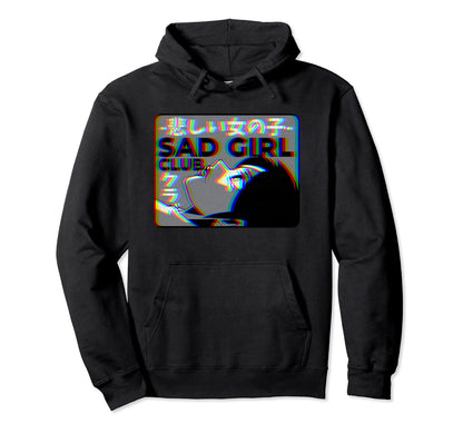Anime Antisocial Sad Glitchy Vaporwave Hoodie - Minimalist Print Men Women - T-Shirt, Sweatshirt, Hoodie