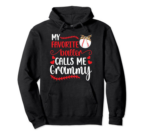 Favorite Baller Baseball Grammy Baseball Hoodie - Graphic Print Unisex - T-Shirt, Sweatshirt, Hoodie