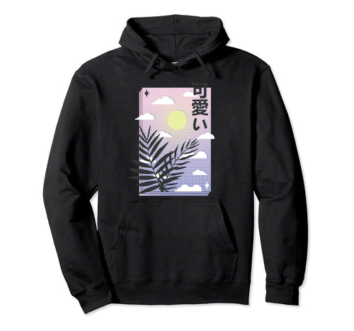 Vaporwave Japanese Aesthetic Pastel Grid Hoodie - Trendy Graphic Unisex - T-Shirt, Sweatshirt, Hoodie