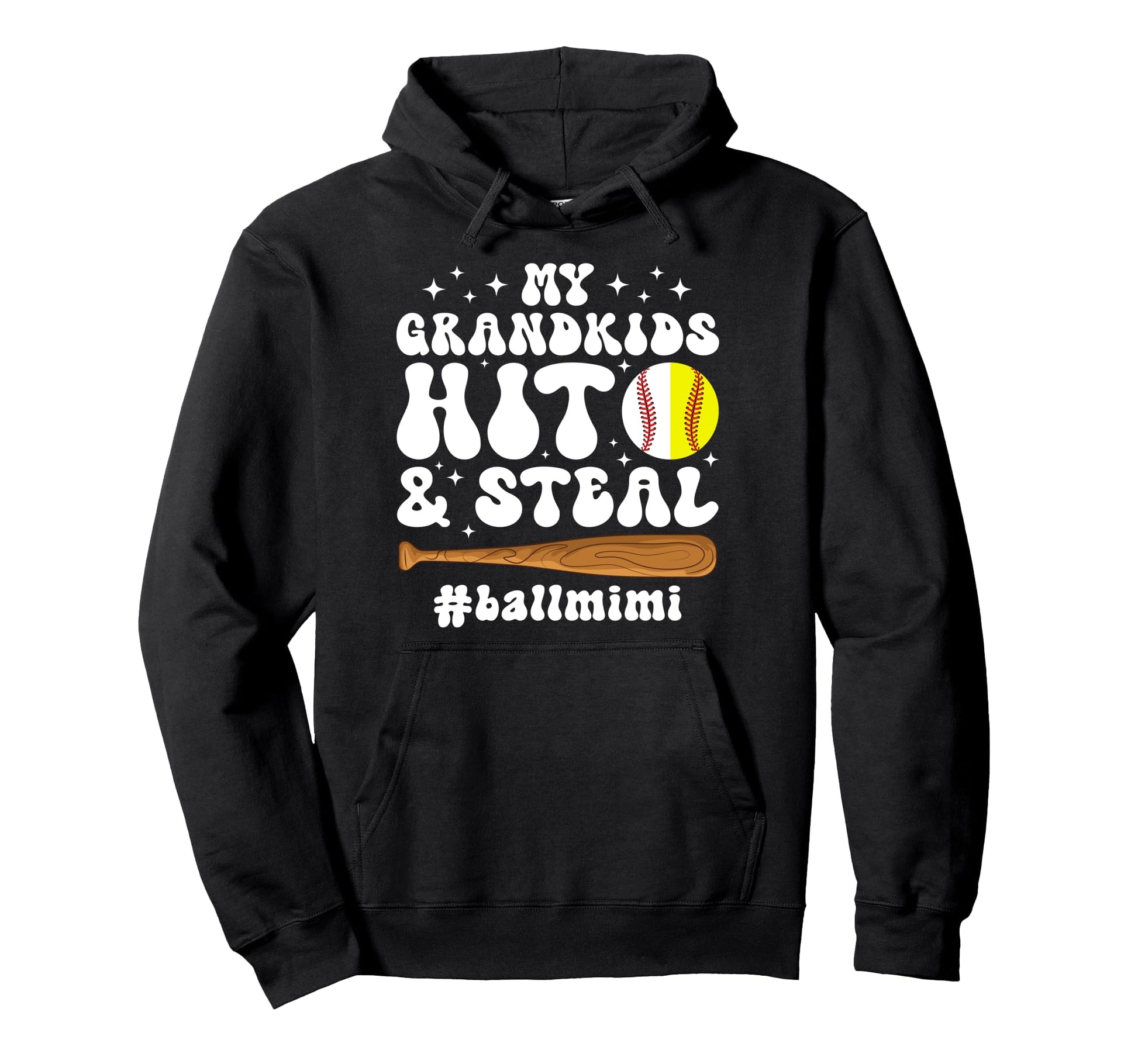 Ball Mimi Groovy Baseball Softball Mimi Hoodie - Custom Art Print Unisex - T-Shirt, Sweatshirt, Hoodie