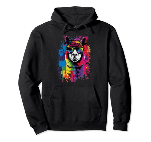 Funny Alpaca Art Sunglasses Pride Hoodie - Streetwear Style for Adults - T-Shirt, Sweatshirt, Hoodie