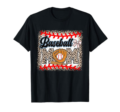 Leopard Baseball Mom Mama Both Mothers T-Shirt - Novelty Apparel Unisex - T-Shirt, Sweatshirt, Hoodie