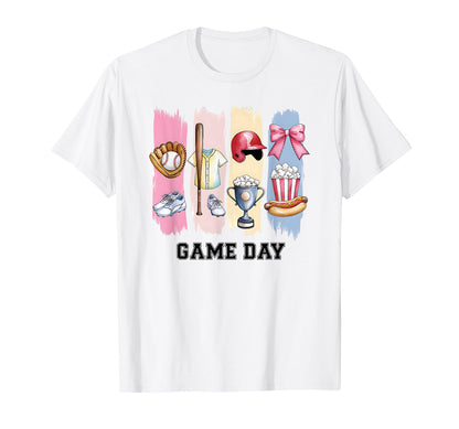 Game Day Baseball Softball Heart T-Shirt - Casual Everyday Wear Unisex - T-Shirt, Sweatshirt, Hoodie